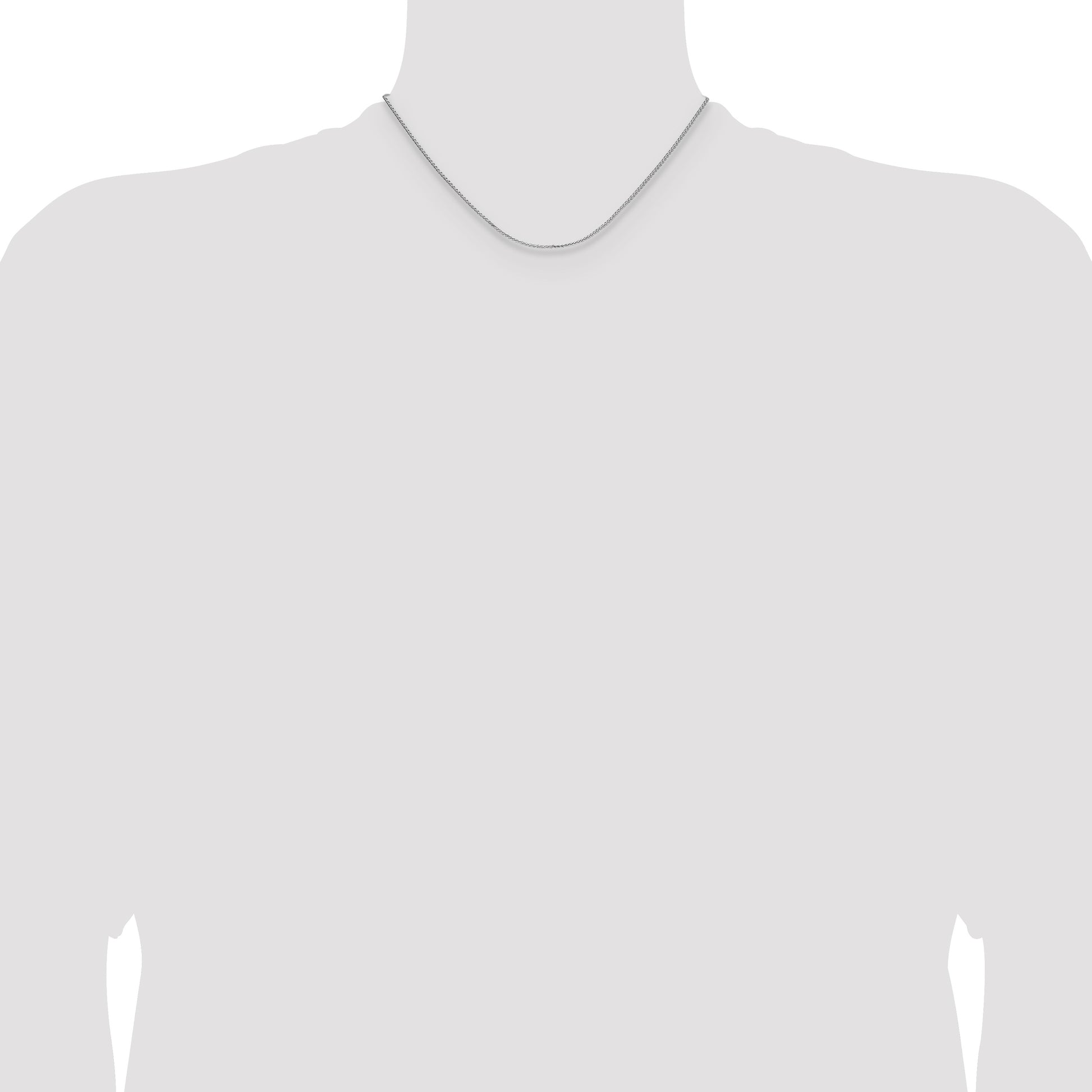 Sterling Silver Rhodium-plated 1.3mm 8 Sided D/C Double Spiga Chain