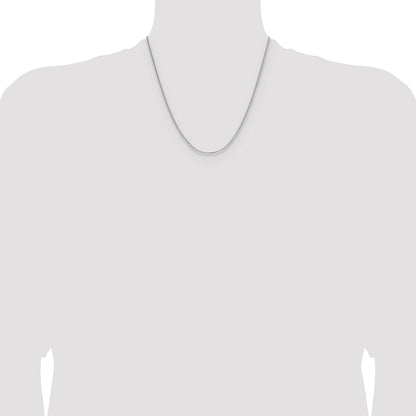 Sterling Silver Rhodium-plated 1.3mm 8 Sided D/C Double Spiga Chain