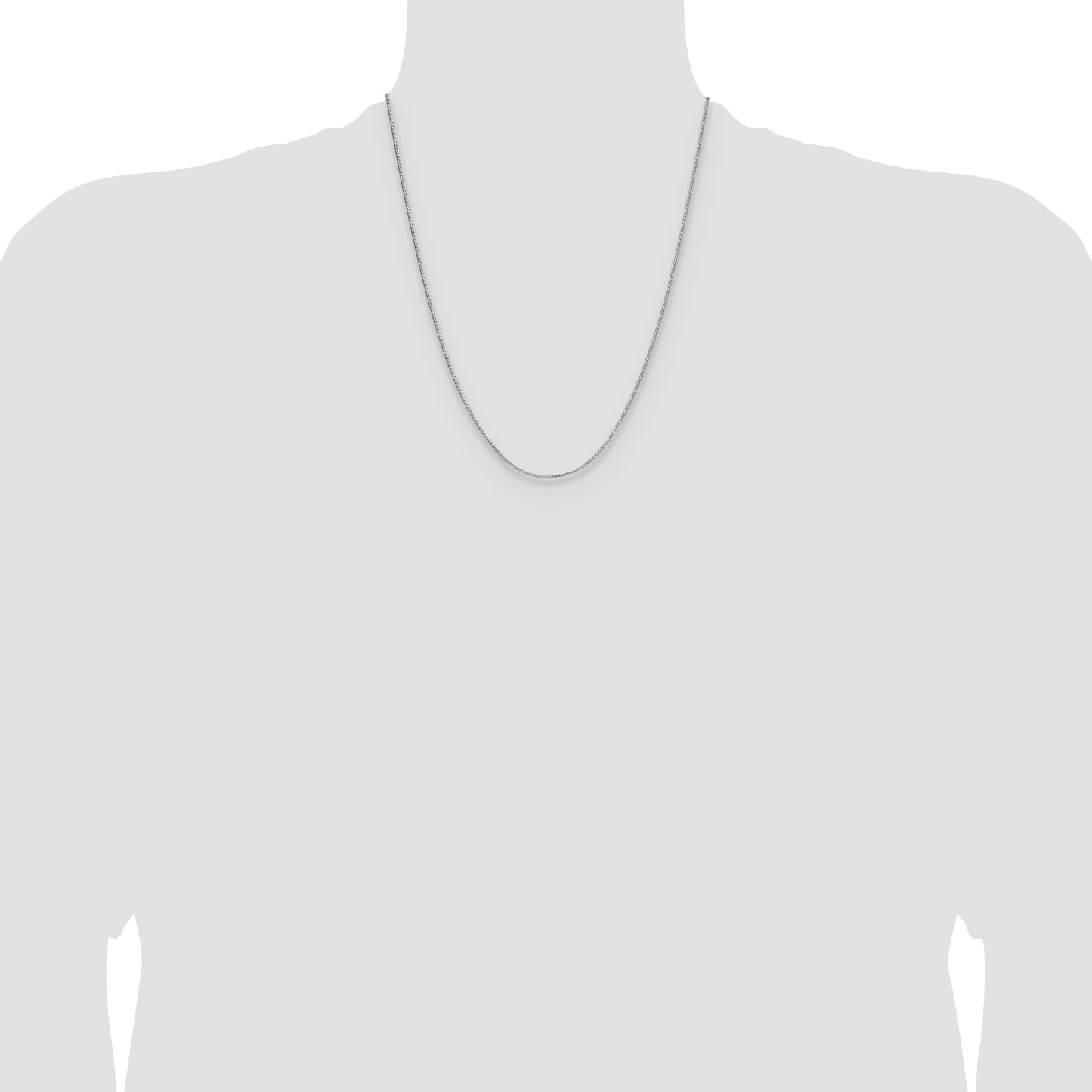 Sterling Silver Rhodium-plated 1.3mm 8 Sided D/C Double Spiga Chain