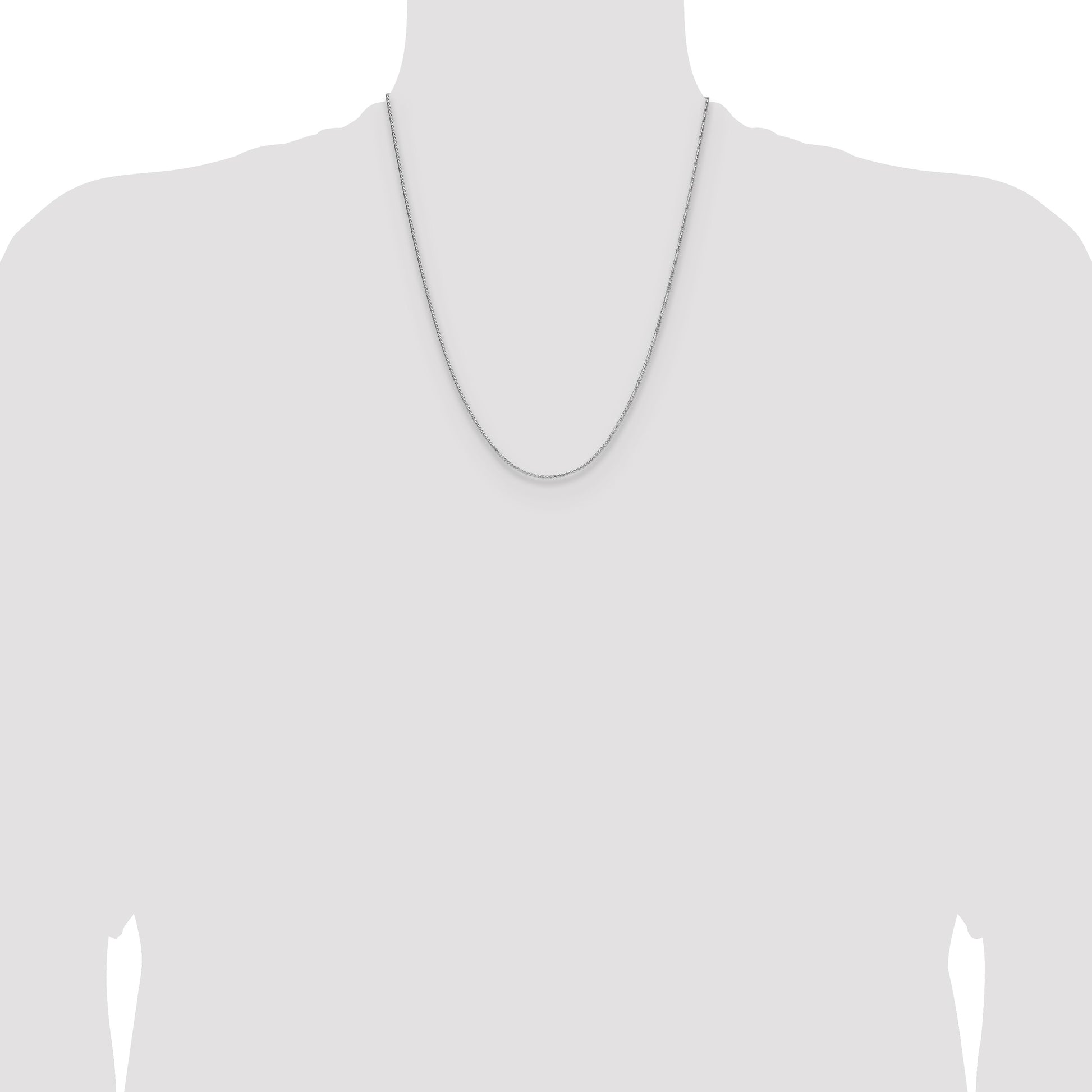 Sterling Silver Rhodium-plated 1.3mm 8 Sided D/C Double Spiga Chain