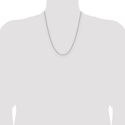 Sterling Silver Rhodium-plated 1.3mm 8 Sided D/C Double Spiga Chain