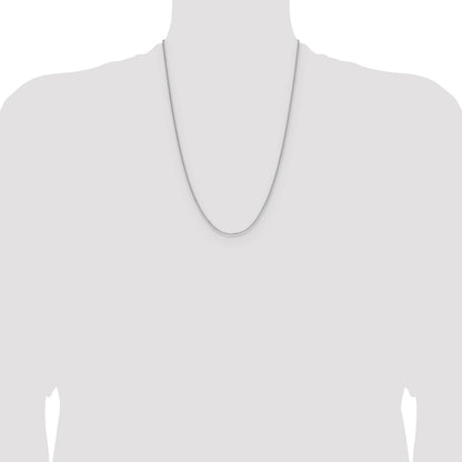 Sterling Silver Rhodium-plated 1.3mm 8 Sided D/C Double Spiga Chain
