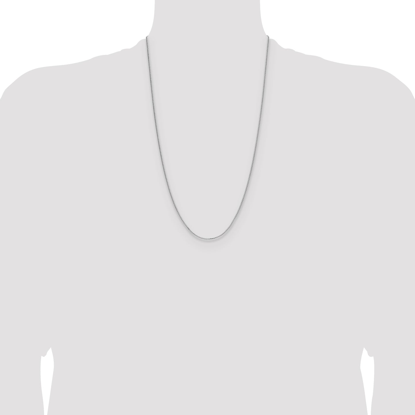 Sterling Silver Rhodium-plated 1.3mm 8 Sided D/C Double Spiga Chain