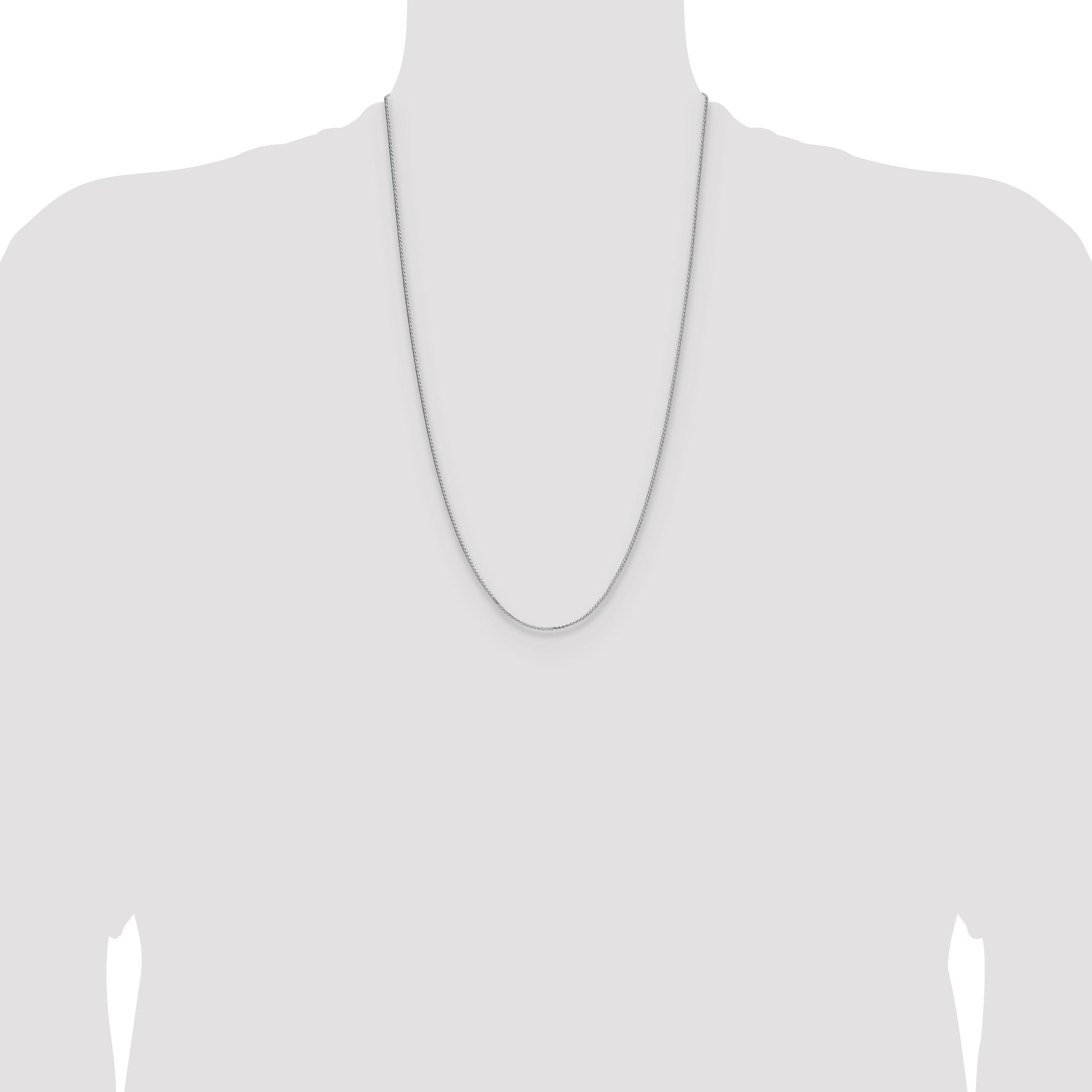 Sterling Silver Rhodium-plated 1.3mm 8 Sided D/C Double Spiga Chain
