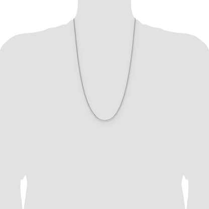 Sterling Silver Rhodium-plated 1.3mm 8 Sided D/C Double Spiga Chain