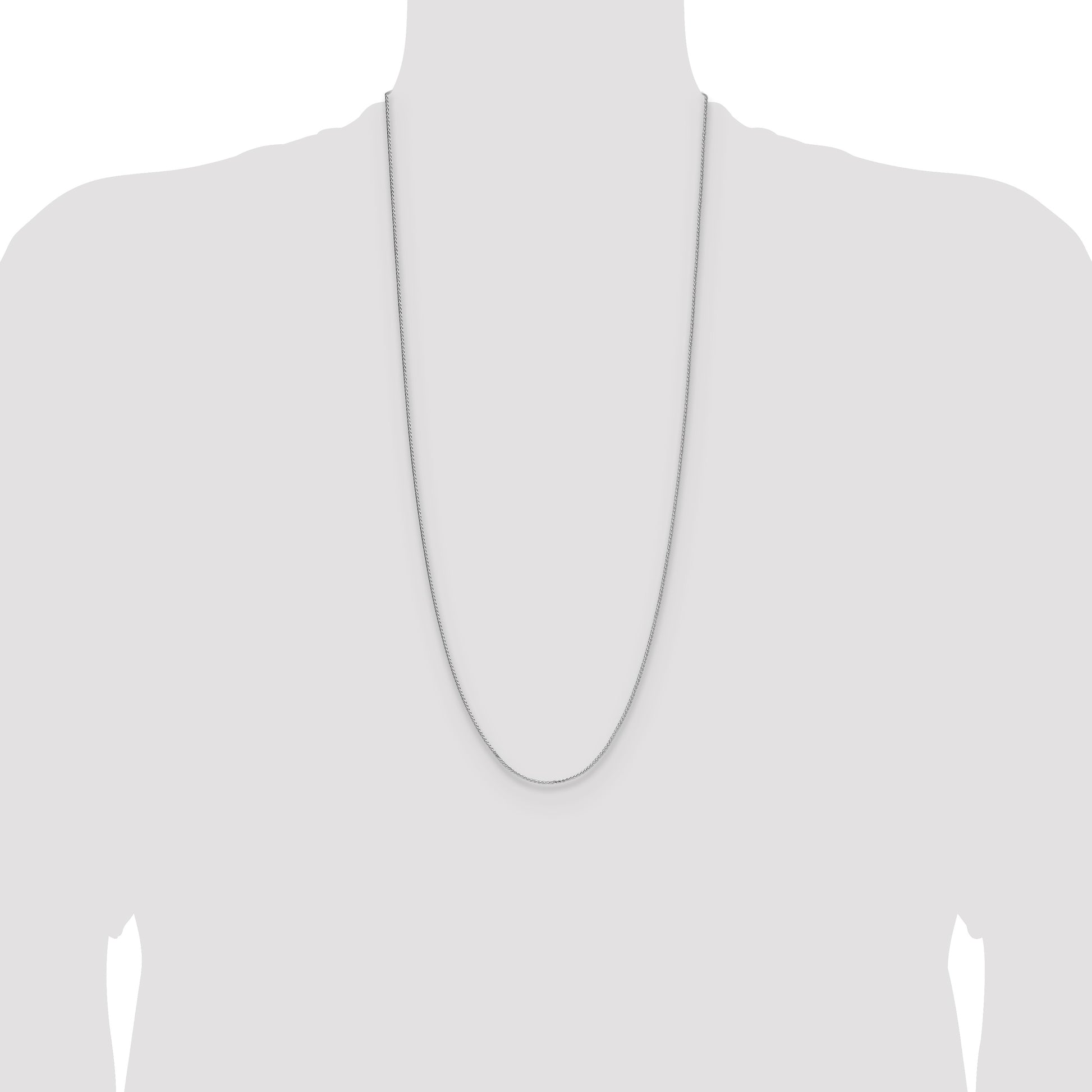 Sterling Silver Rhodium-plated 1.3mm 8 Sided D/C Double Spiga Chain