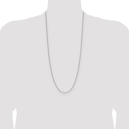 Sterling Silver Rhodium-plated 1.3mm 8 Sided D/C Double Spiga Chain