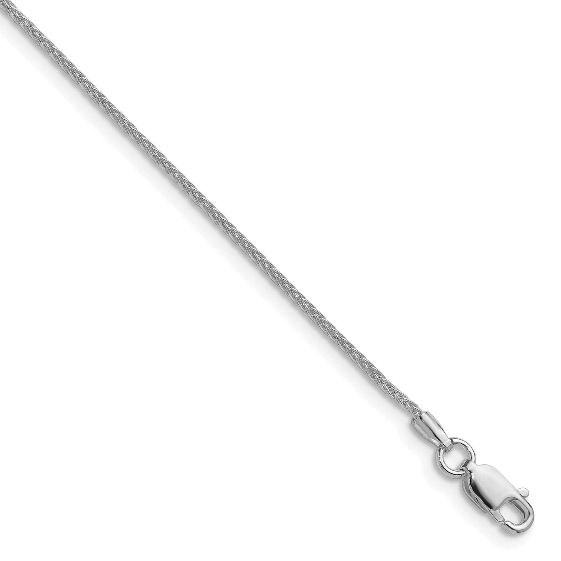 Sterling Silver Rhodium-plated 1.3mm 8 Sided D/C Double Spiga Chain