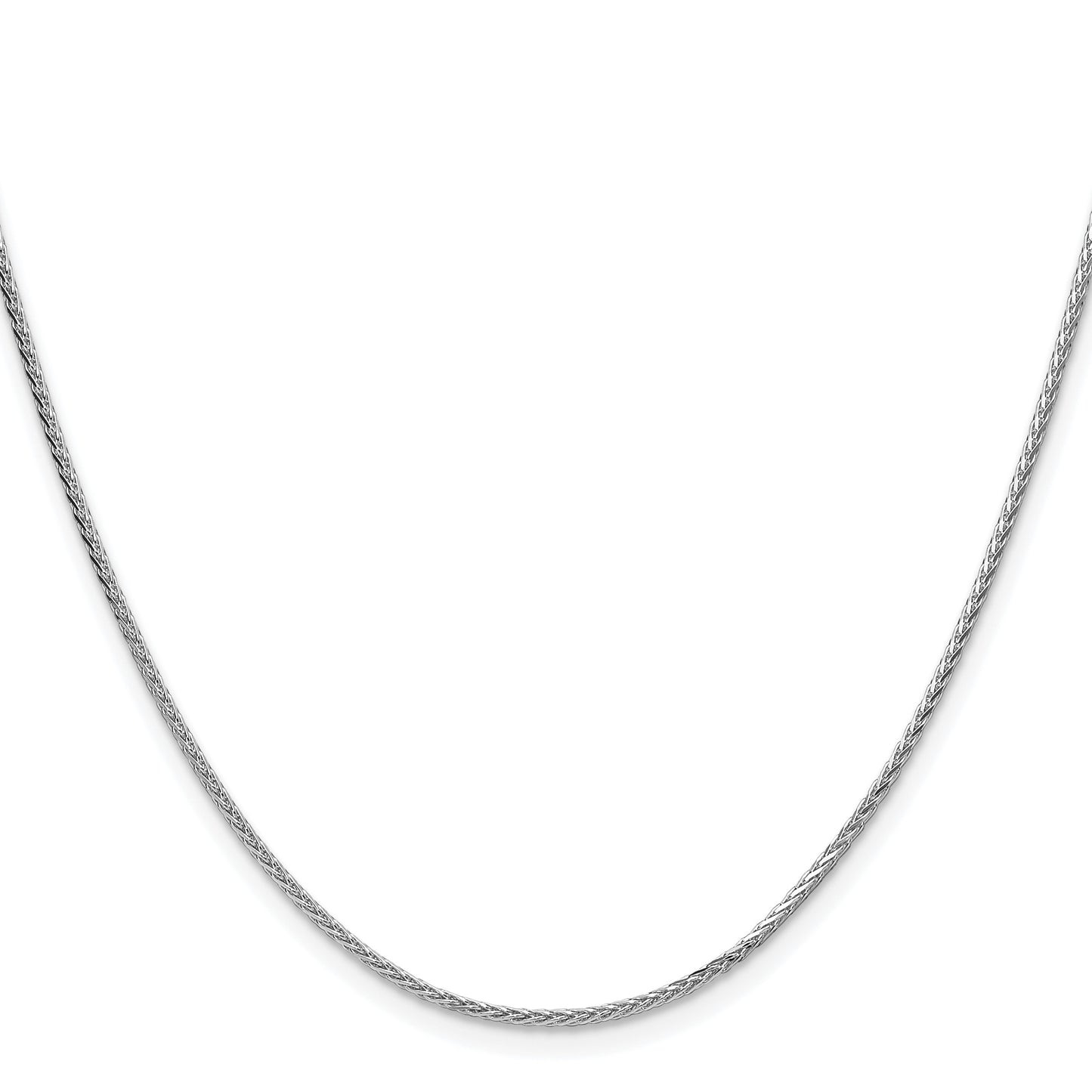 Sterling Silver Rhodium-plated 1.45mm 8 Sided D/C Double Spiga Chain