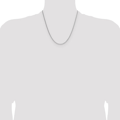 Sterling Silver Rhodium-plated 1.45mm 8 Sided D/C Double Spiga Chain