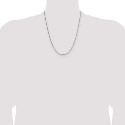 Sterling Silver Rhodium-plated 1.45mm 8 Sided D/C Double Spiga Chain
