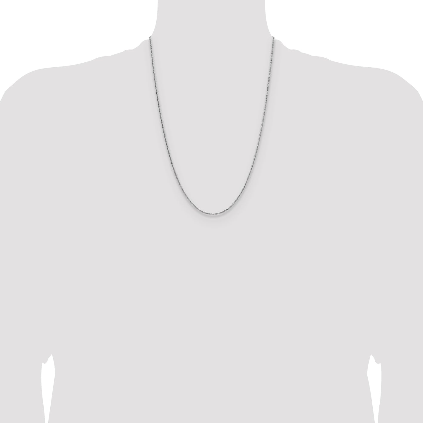 Sterling Silver Rhodium-plated 1.45mm 8 Sided D/C Double Spiga Chain