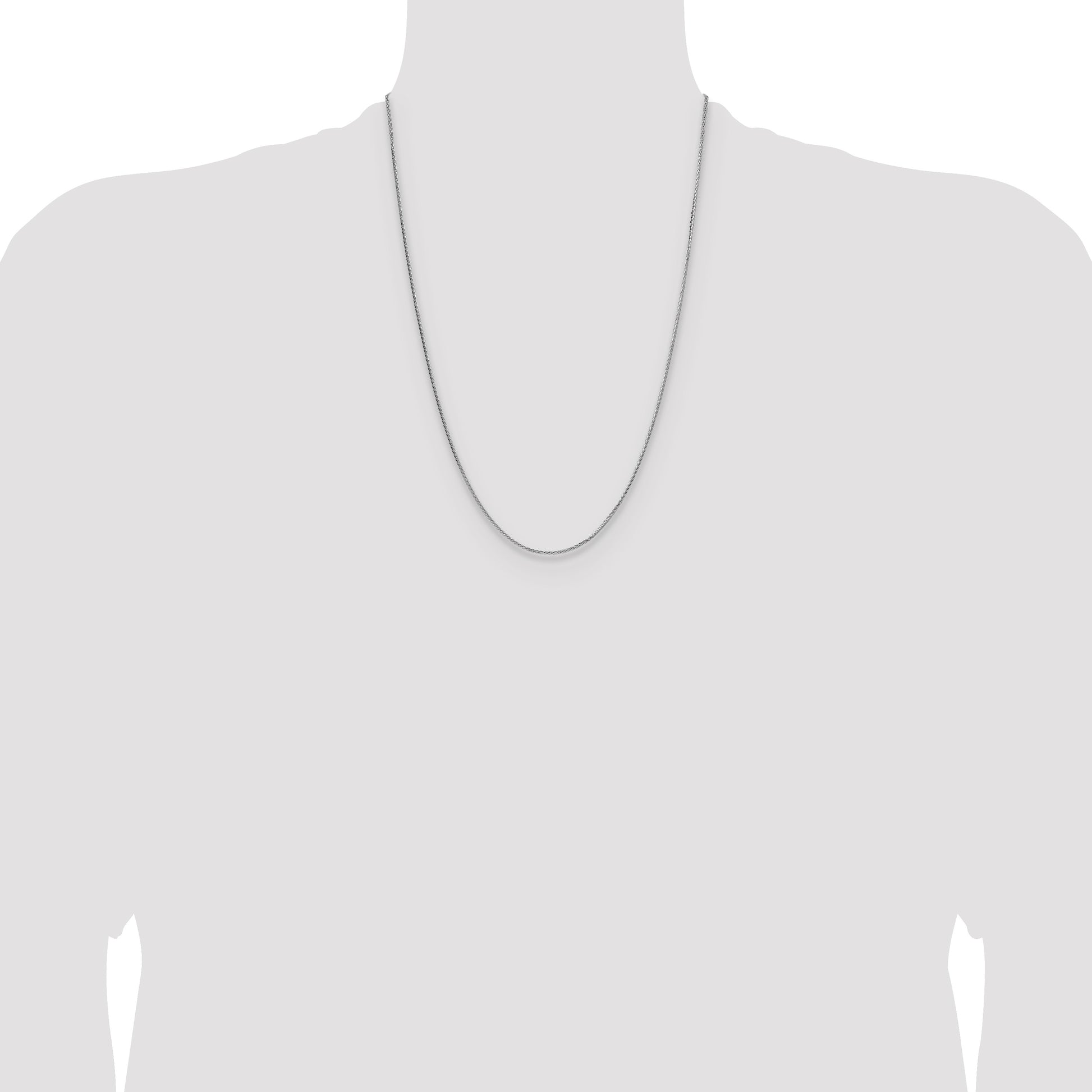 Sterling Silver Rhodium-plated 1.45mm 8 Sided D/C Double Spiga Chain