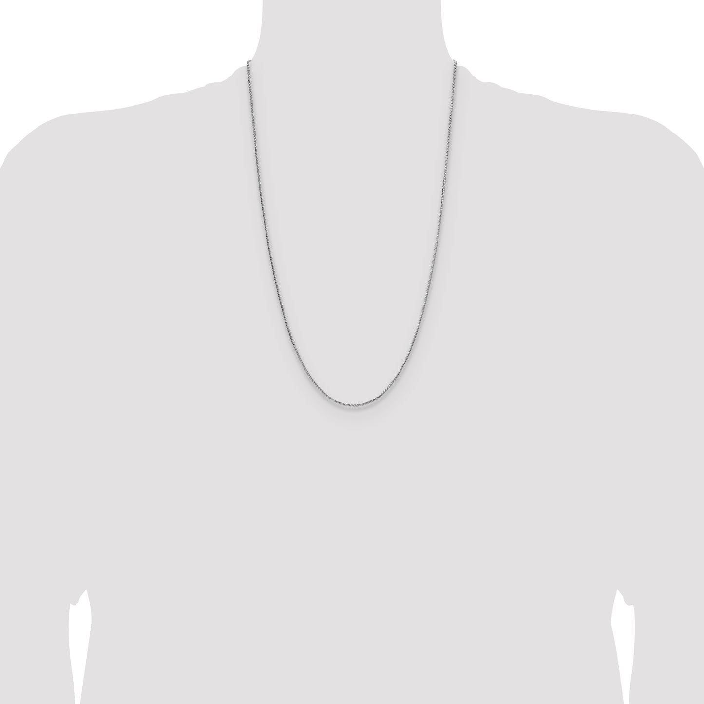 Sterling Silver Rhodium-plated 1.45mm 8 Sided D/C Double Spiga Chain