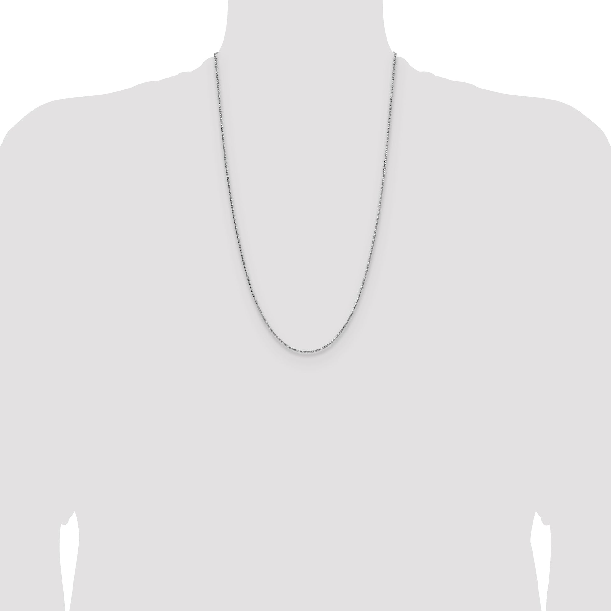 Sterling Silver Rhodium-plated 1.45mm 8 Sided D/C Double Spiga Chain