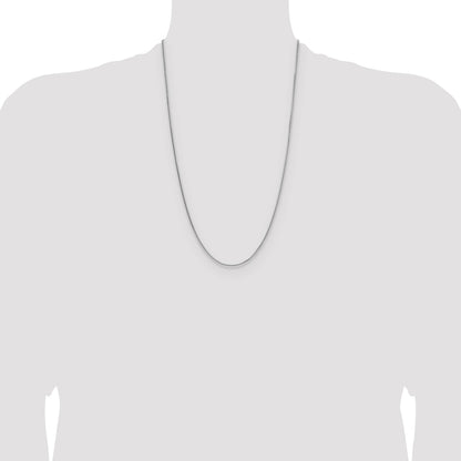 Sterling Silver Rhodium-plated 1.45mm 8 Sided D/C Double Spiga Chain