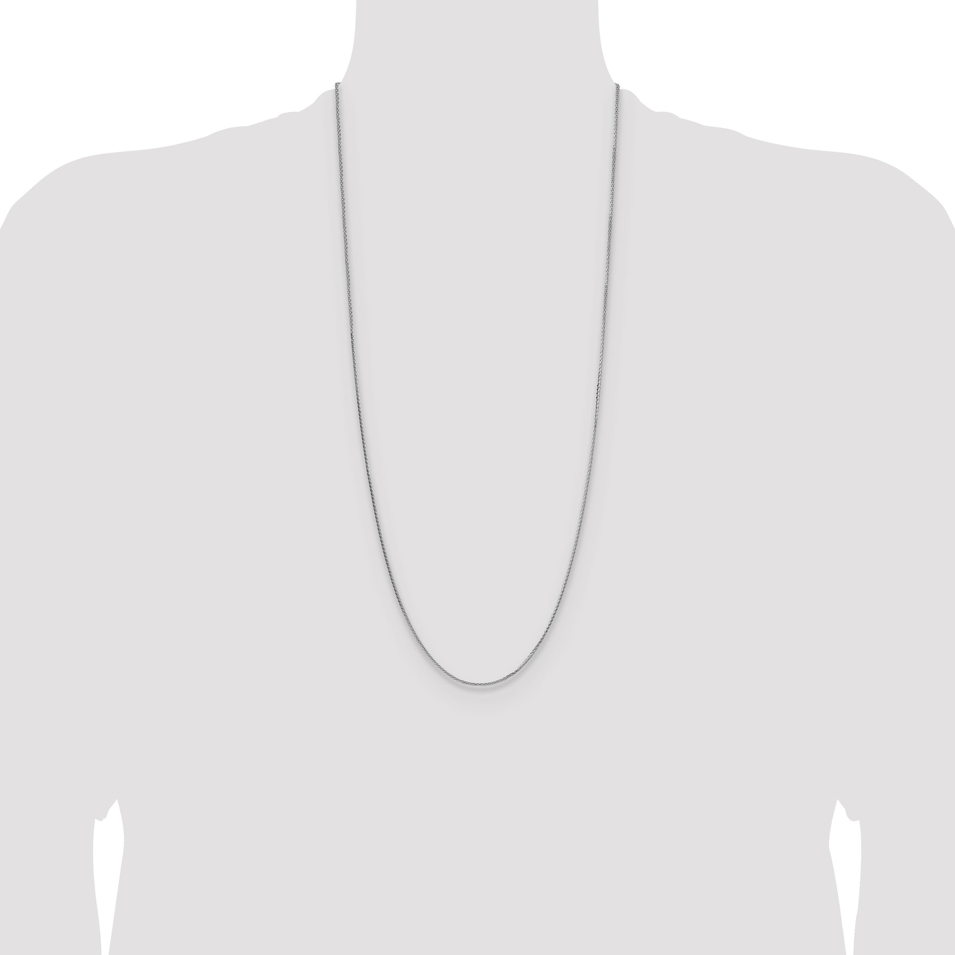 Sterling Silver Rhodium-plated 1.45mm 8 Sided D/C Double Spiga Chain