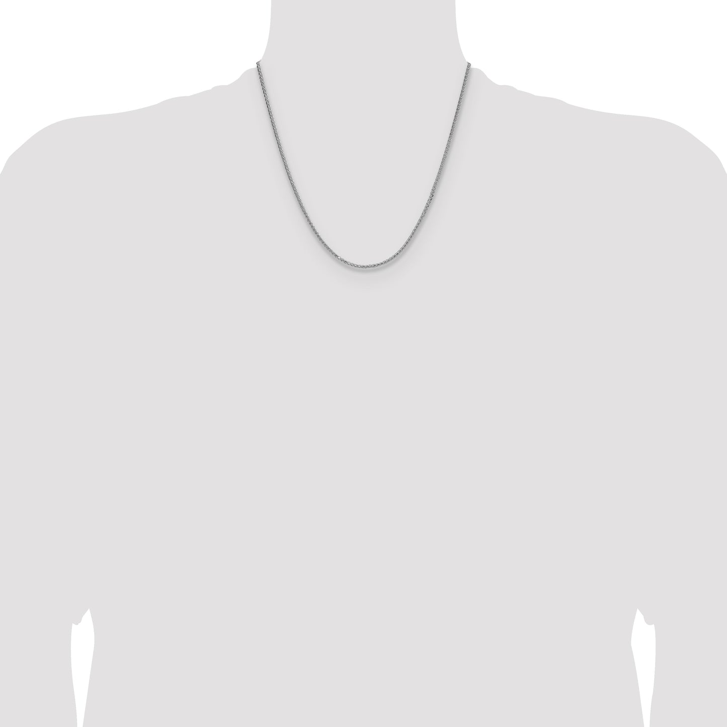 Sterling Silver 2.0mm 8 Sided D/C Double Spiga Chain