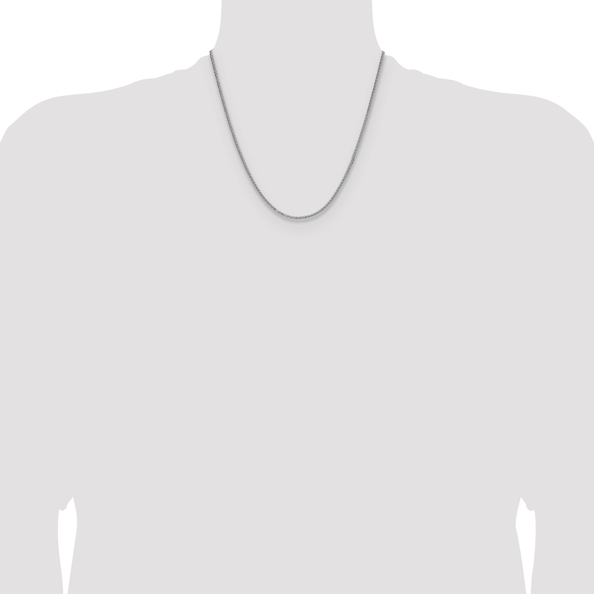 Sterling Silver 2.0mm 8 Sided D/C Double Spiga Chain