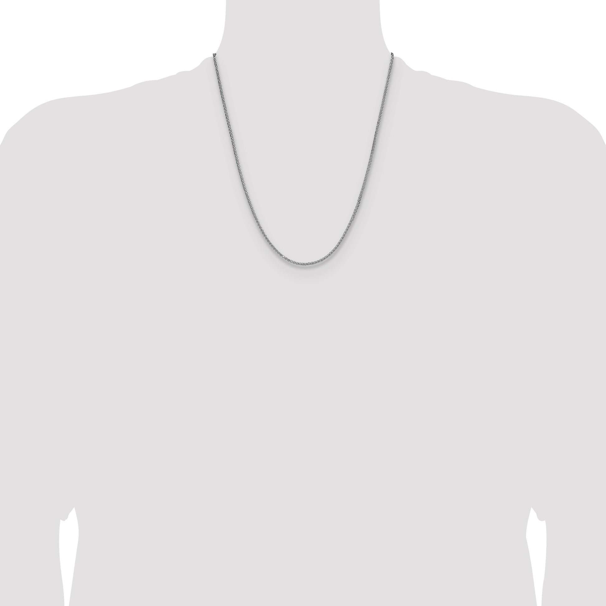 Sterling Silver 2.0mm 8 Sided D/C Double Spiga Chain