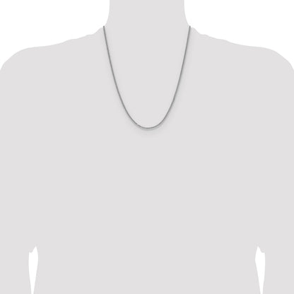 Sterling Silver Rhodium-plated 2.0mm 8 Sided D/C Double Spiga Chain