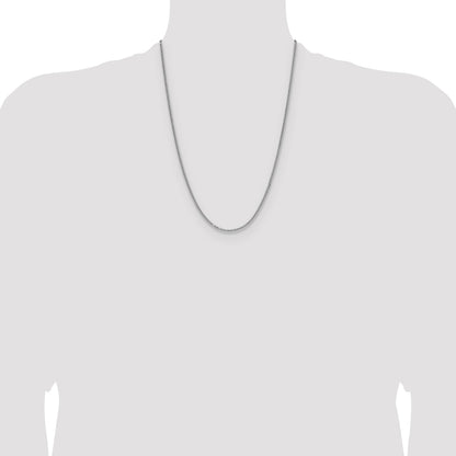 Sterling Silver Rhodium-plated 2.0mm 8 Sided D/C Double Spiga Chain