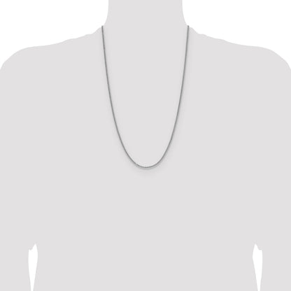 Sterling Silver Rhodium-plated 2.0mm 8 Sided D/C Double Spiga Chain