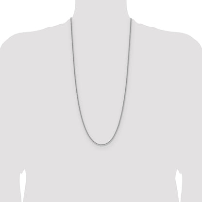 Sterling Silver Rhodium-plated 2.0mm 8 Sided D/C Double Spiga Chain