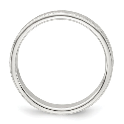 Sterling Silver 4mm Flat with Rope Edge Size 10 Band