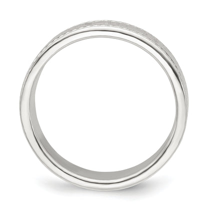 Sterling Silver 5mm Flat with Rope Edge Size 6 Band