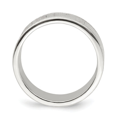 Sterling Silver 7mm Flat with Rope Edge Size 5 Band