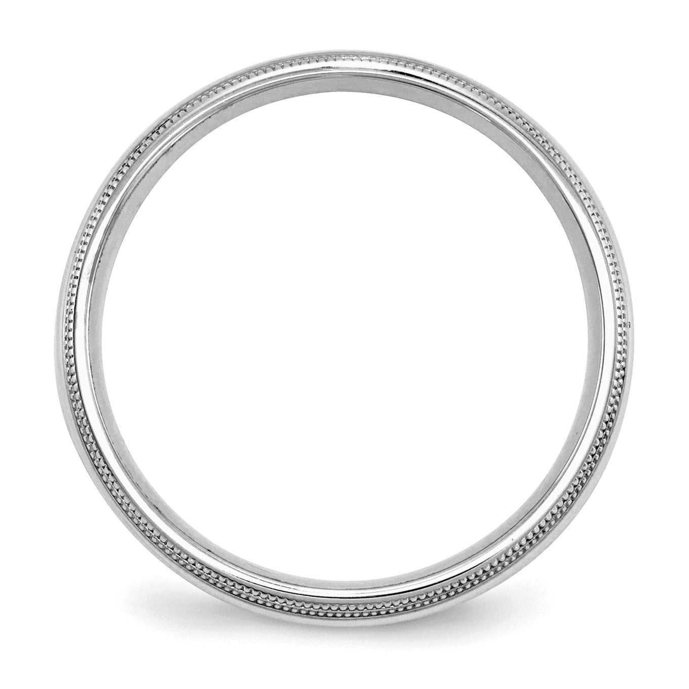SSilver Rhodium-plated 5mm Comfort Fit Double Milgrain Size 12 Band