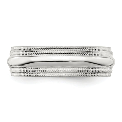 Sterling Silver 6mm Comfort Fit Double Milgrain Size 7.5 Band