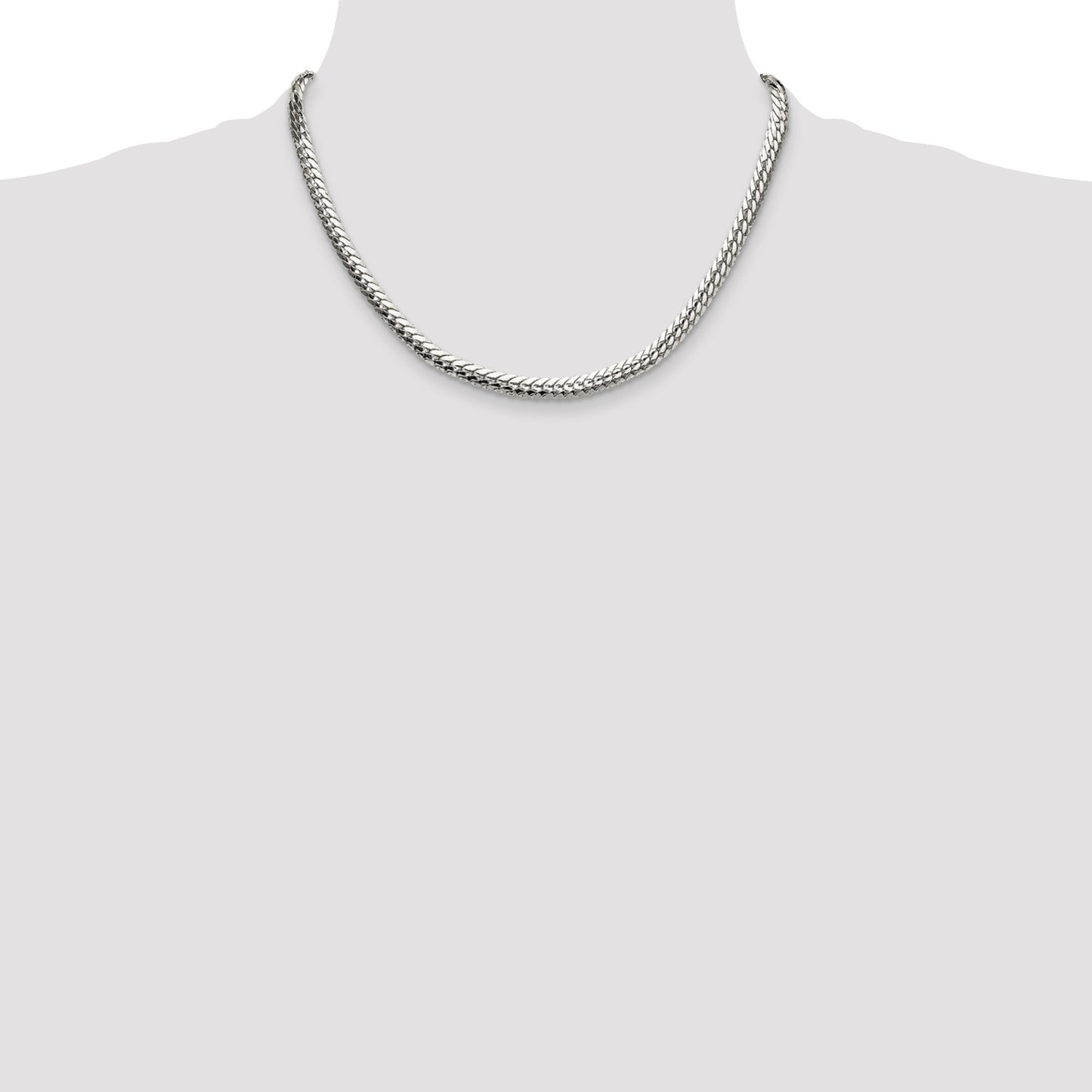 Sterling Silver Polished 5.1mm Double Oval Flat Chain