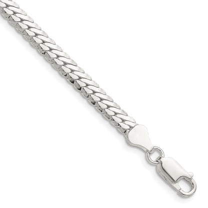 Sterling Silver Polished 5.1mm Double Oval Flat Chain