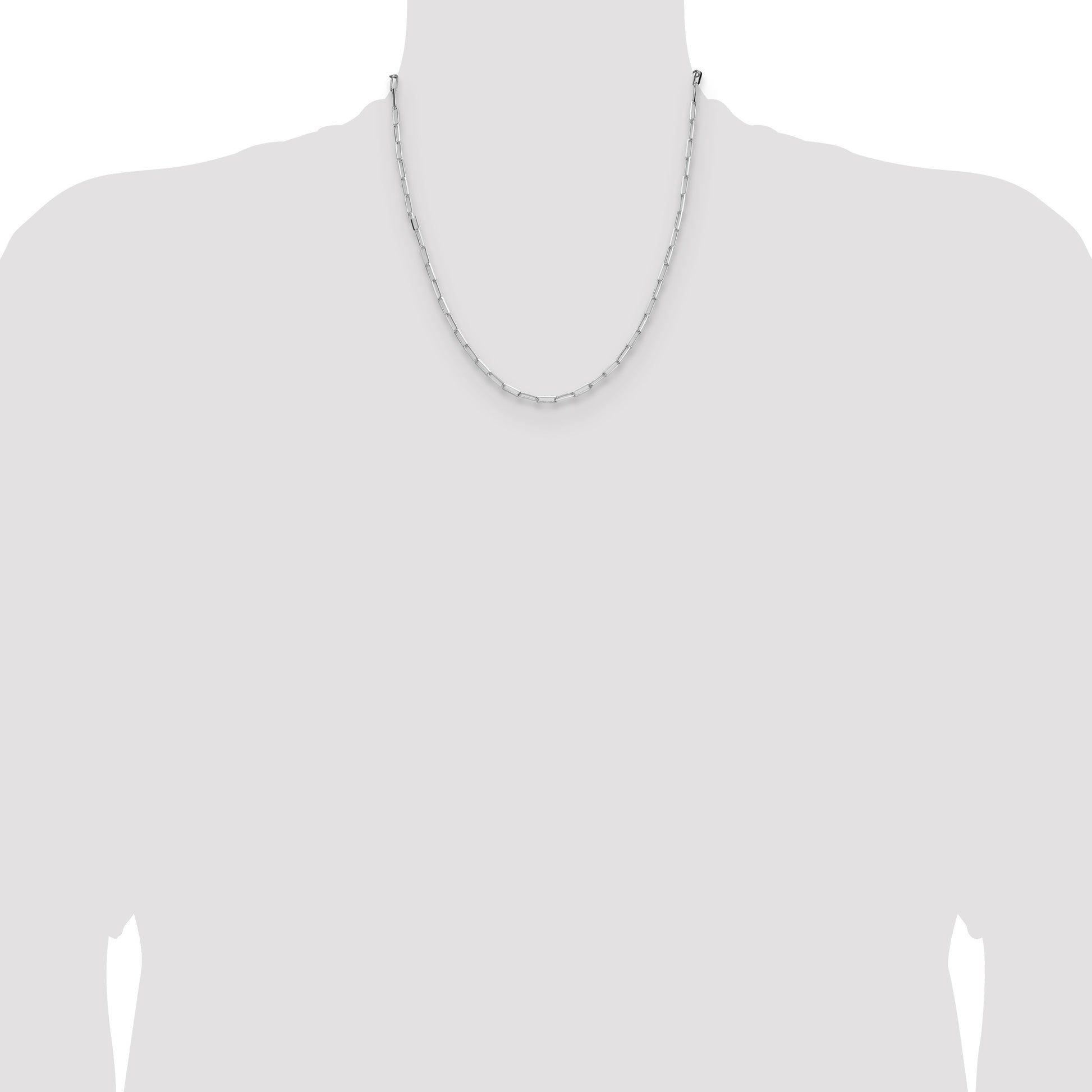 Sterling Silver 3.1mm D/C Paperclip Chain