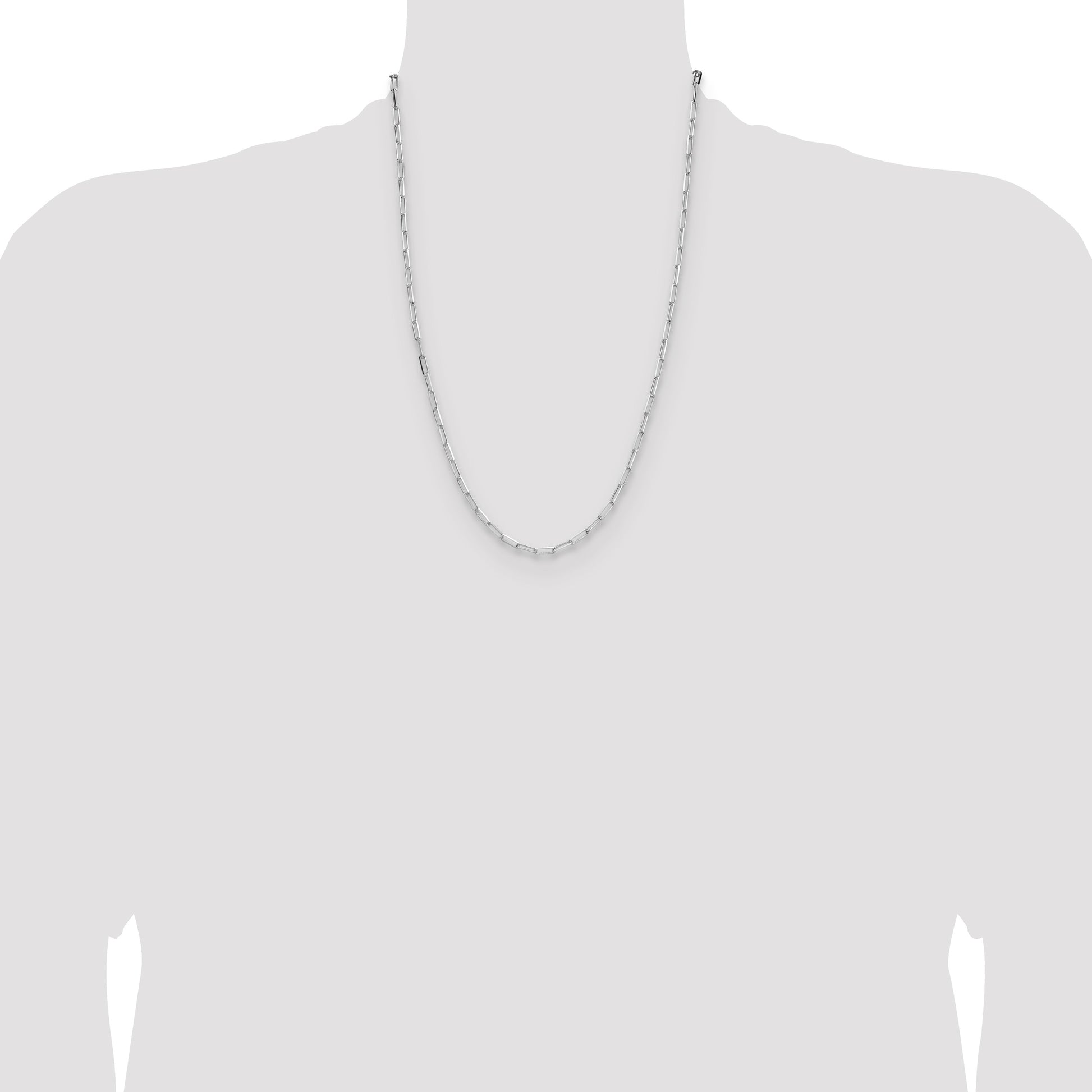 Sterling Silver 3.1mm D/C Paperclip Chain