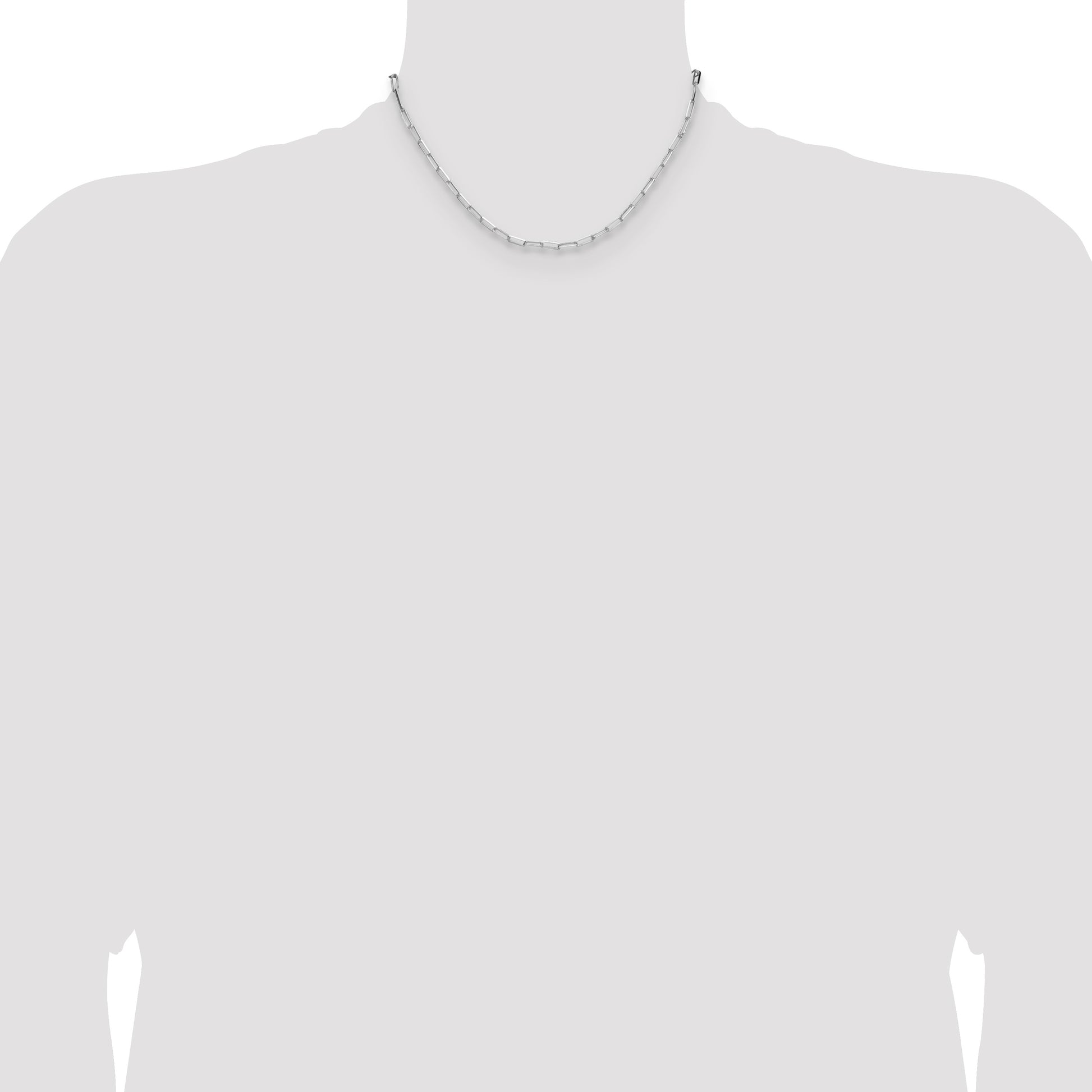 Sterling Silver Rhodium-plated 3.1mm D/C Paperclip Chain