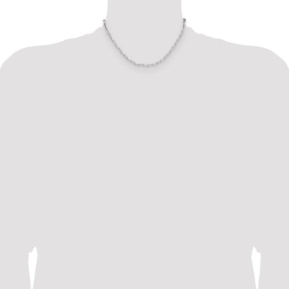 Sterling Silver Rhodium-plated 3.1mm D/C Paperclip Chain