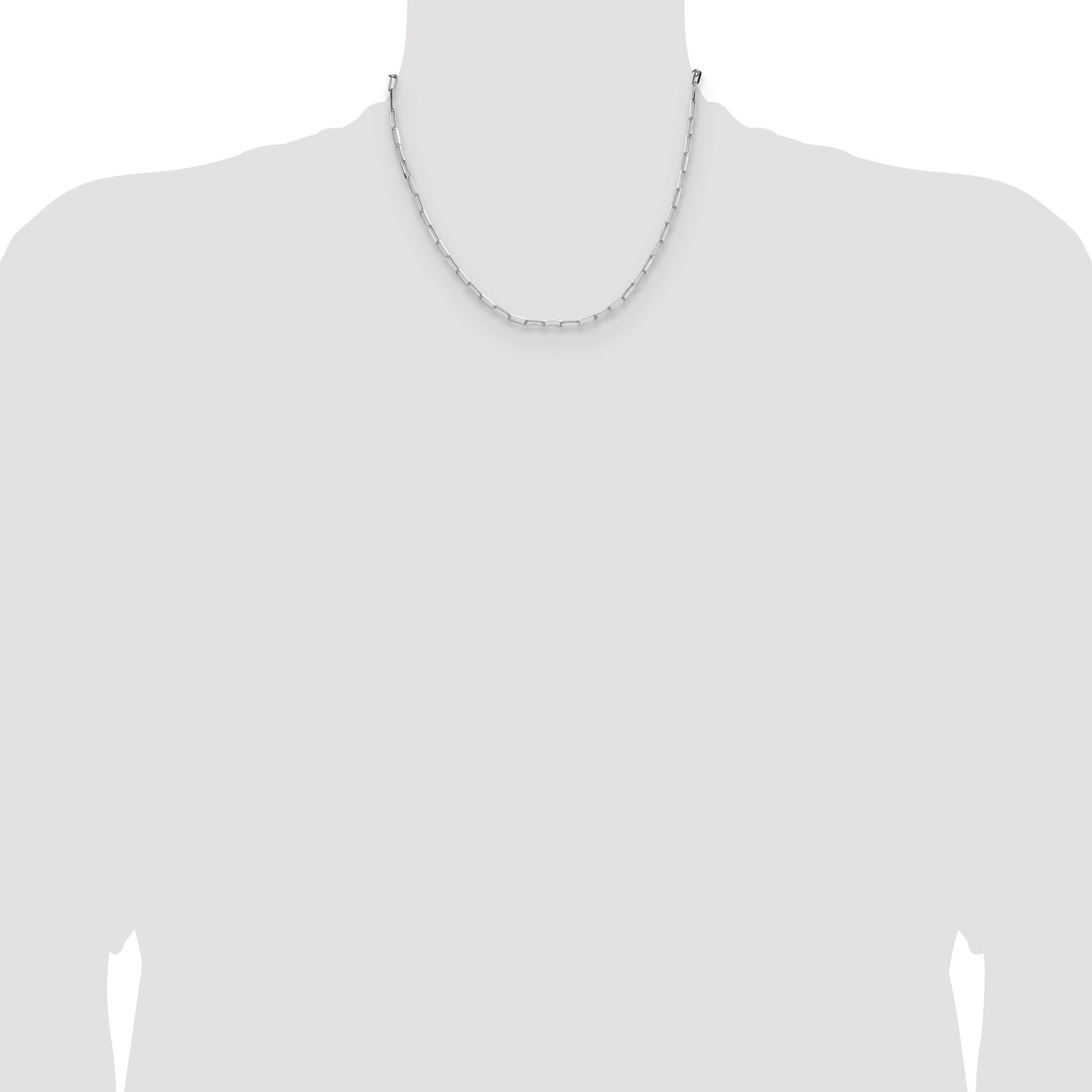 Sterling Silver Rhodium-plated 3.1mm D/C Paperclip Chain