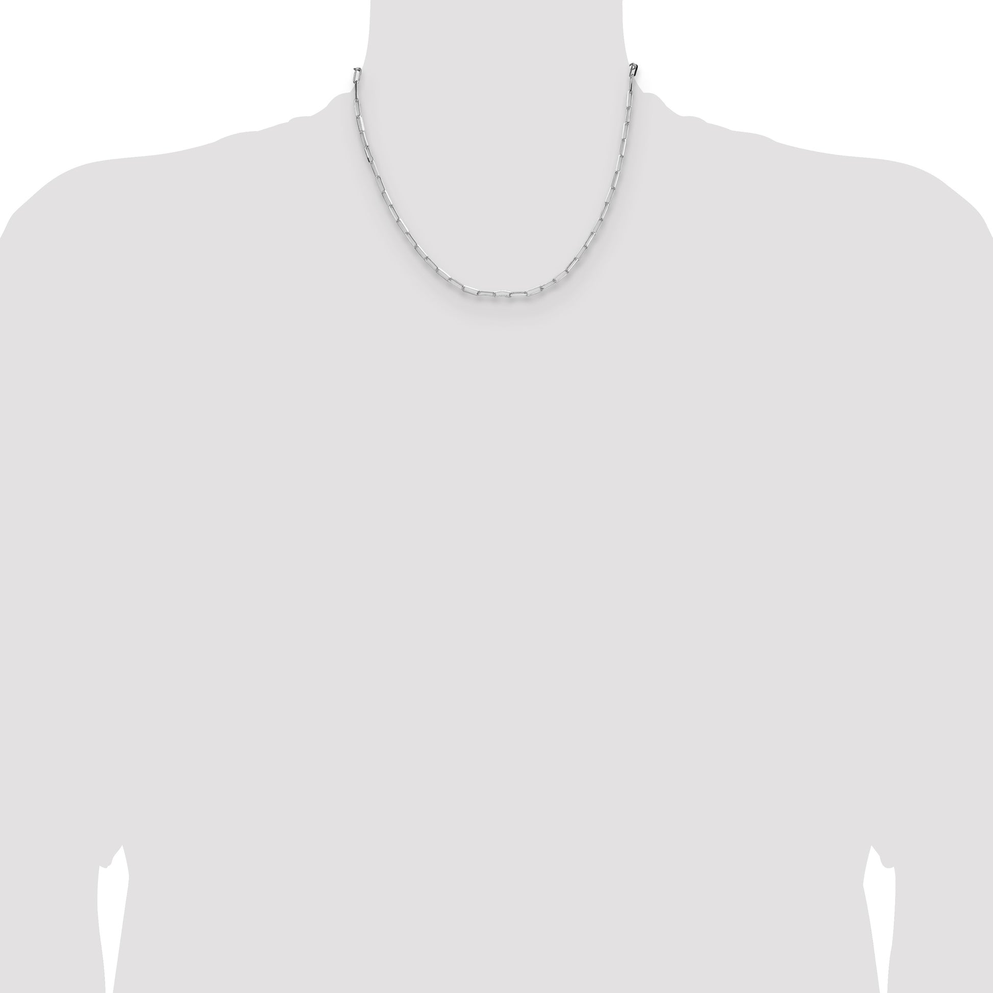 Sterling Silver Rhodium-plated 3.1mm D/C Paperclip Chain