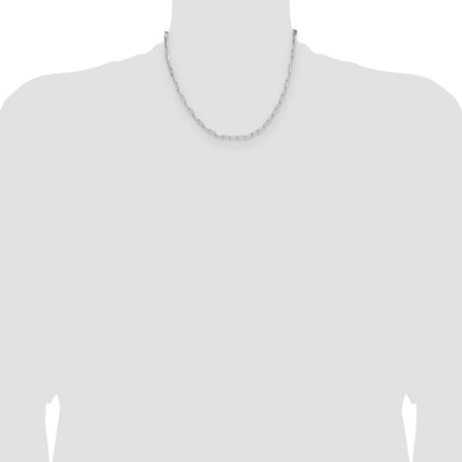 Sterling Silver Rhodium-plated 3.1mm D/C Paperclip Chain