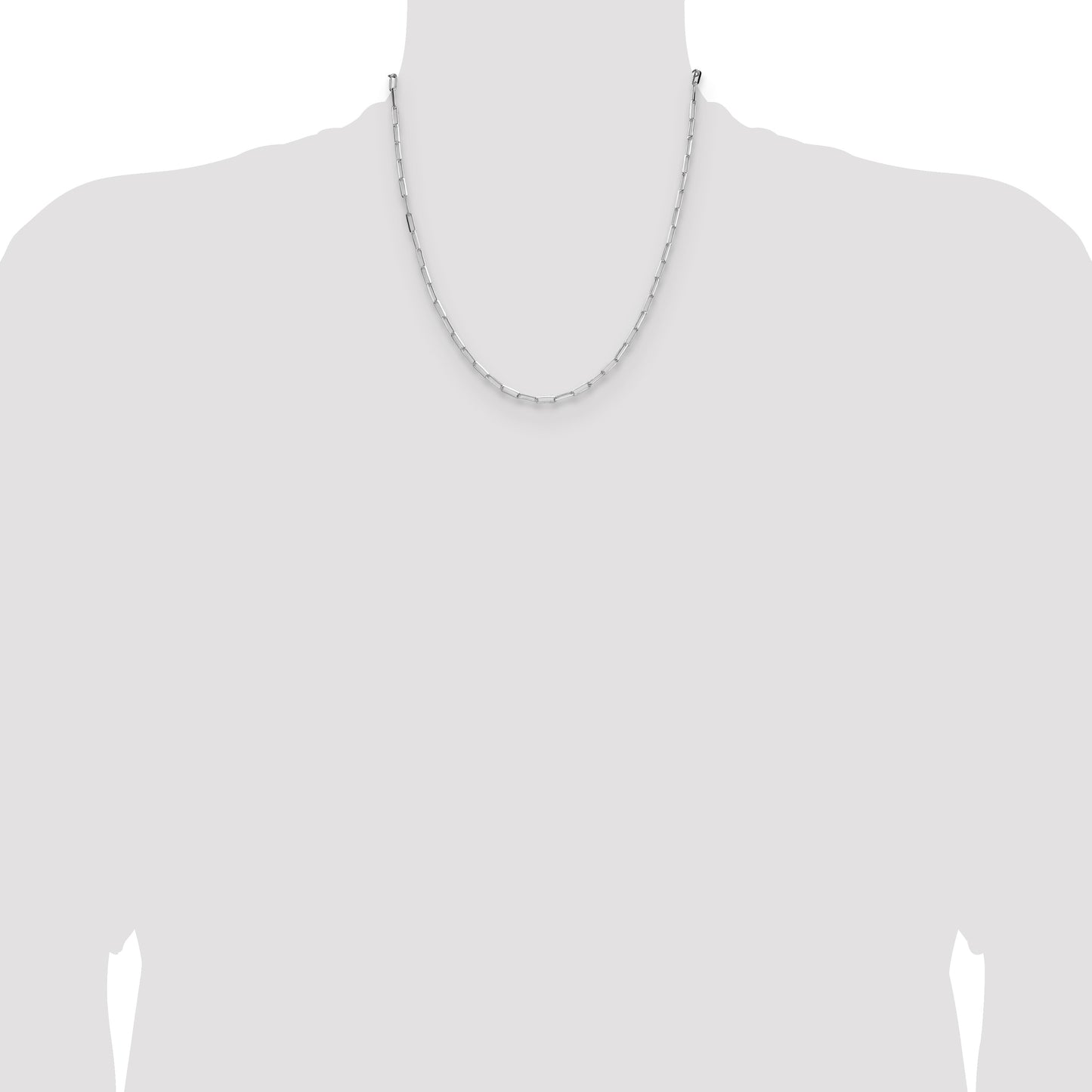 Sterling Silver Rhodium-plated 3.1mm D/C Paperclip Chain