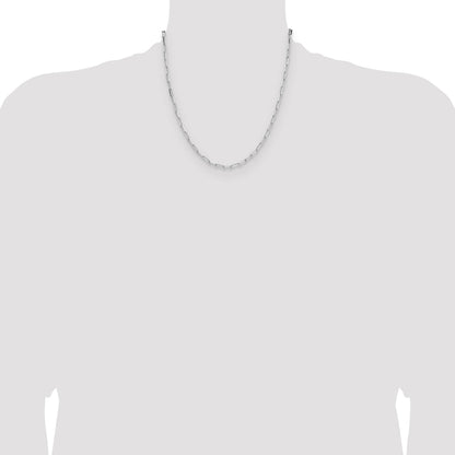 Sterling Silver Rhodium-plated 3.1mm D/C Paperclip Chain