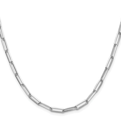 Sterling Silver Rhodium-plated 3.5mm D/C Paperclip Chain