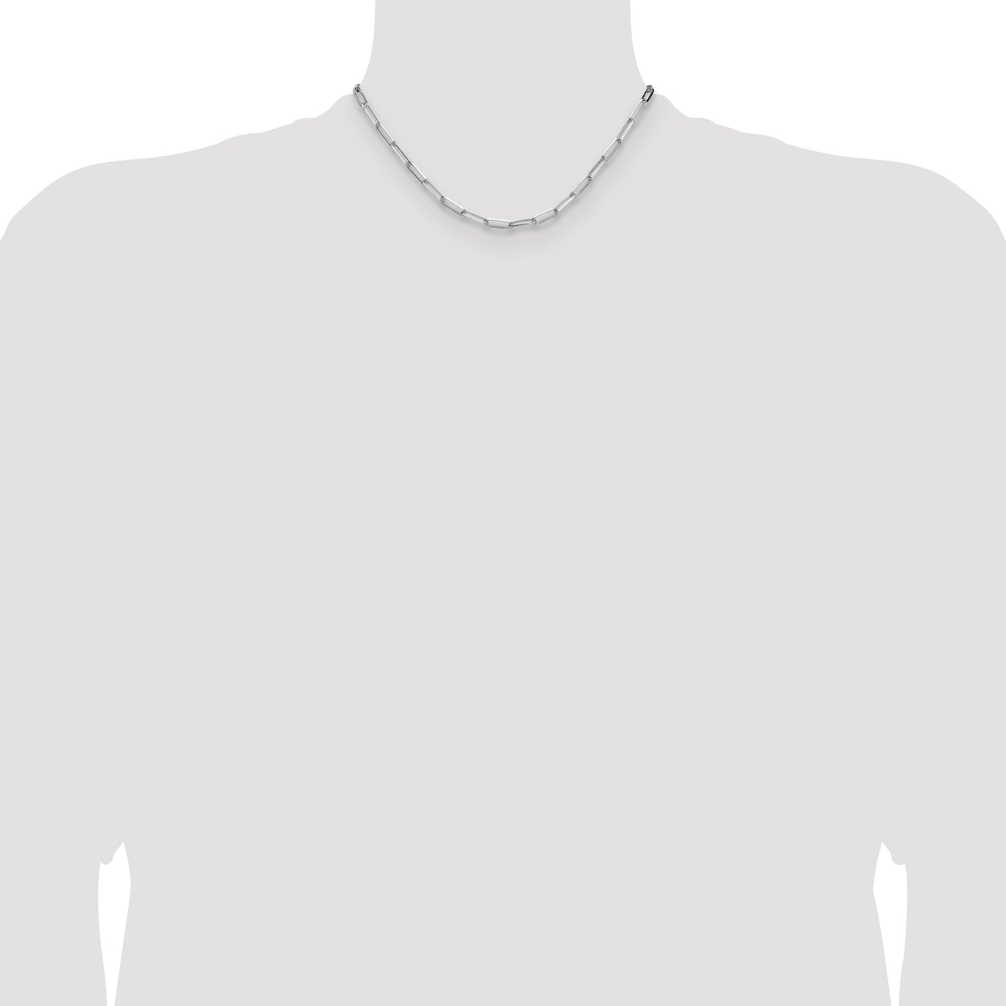Sterling Silver Rhodium-plated 3.5mm D/C Paperclip Chain