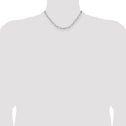 Sterling Silver Rhodium-plated 3.5mm D/C Paperclip Chain
