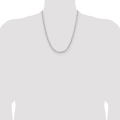 Sterling Silver Rhodium-plated 3.5mm D/C Paperclip Chain
