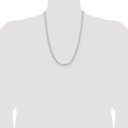Sterling Silver Rhodium-plated 3.5mm D/C Paperclip Chain