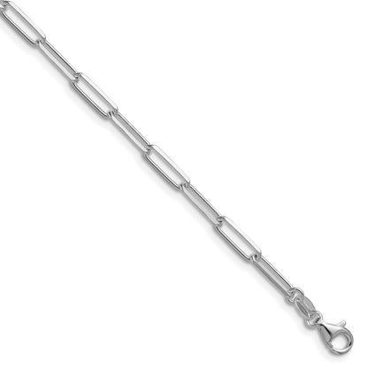 Sterling Silver Rhodium-plated 3.5mm D/C Paperclip Chain